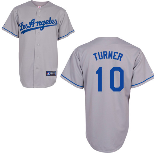Justin Turner #10 mlb Jersey-L A Dodgers Women's Authentic Road Gray Cool Base Baseball Jersey